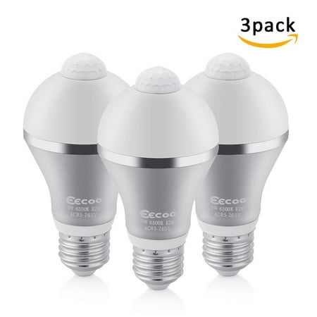 EECOO Motion Sensor Light Bulb 9W Smart PIR LED Bulbs Auto On/Off Security Lights Outdoor/Indoor Dusk-to-Dawn Light Bulb for Porch, Hallway, Patio, (Best Light Bulbs For Garage)
