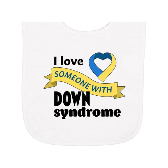 Inktastic I Love Someone with Down Syndrome Baby Terry Cloth Bib
