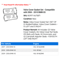 thumbnail image 2 of Valve Cover Gasket Set - Compatible with 2004 - 2010 BMW X5 2005 2006 2007 2008 2009, 2 of 2