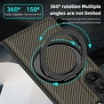 thumbnail image 3 of Case for Samsung Galaxy Z Fold 5, Carbon Fiber Texture, 360 Degree Rotating Ring Bracket, Compatible with MagSafe Wireless Chargers, PC Material Drop Protective Phone Cover for Z Fold 5, Coffee, 3 of 7