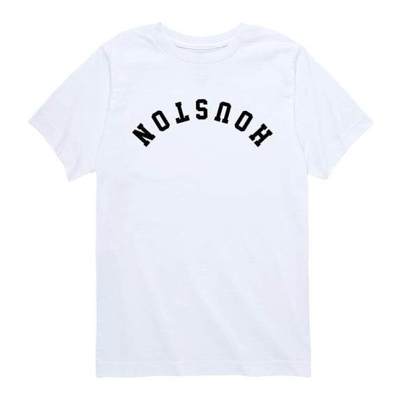 Instant Message - Houston Black Upside Down Short Sleeve Graphic T-Shirt
