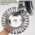 thumbnail image 3 of Landscaping Weeding Machine 6/8 Inch Weeder Rotary Weed Brush Joint Twist Knot Steel Wire Wheel Brush Disc Power Garden Tool 8inch C, 3 of 6
