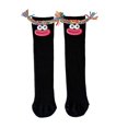 thumbnail image 2 of Girl's Colorful Novelty Socks, Funny Big Mouth Design with Braids Mid-Calf Crew Socks, Quirky Gift for Boys Girls, Black, One Size, 2 of 4