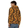 thumbnail image 4 of Goofa Red Black Plaid Sunflower Pattern Mens Full-zip Hoodie, Zip-up Pullover Hooded Sweatshirt, Kangaroo Pocket Hoodie Ideal for Daily Wear, Travel, and Home-, 4 of 5