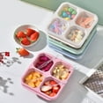 thumbnail image 4 of 4 Compartments Bento Box With Transparent Lid Reusable Snackle Containers Snacks Subpackage Box Prevent Cross Taste Divided Food Storage Containers-Beige, 4 of 9
