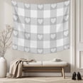 thumbnail image 5 of Grey Buffalo Striped Tapestry for Bedroom Wall Hanging Tapestry, Love Heart Checkered Ceiling Backdrop Tapestries Poster Blanket Wall Decor for Teens Room Living Room Dorm 39" x 59", 5 of 8