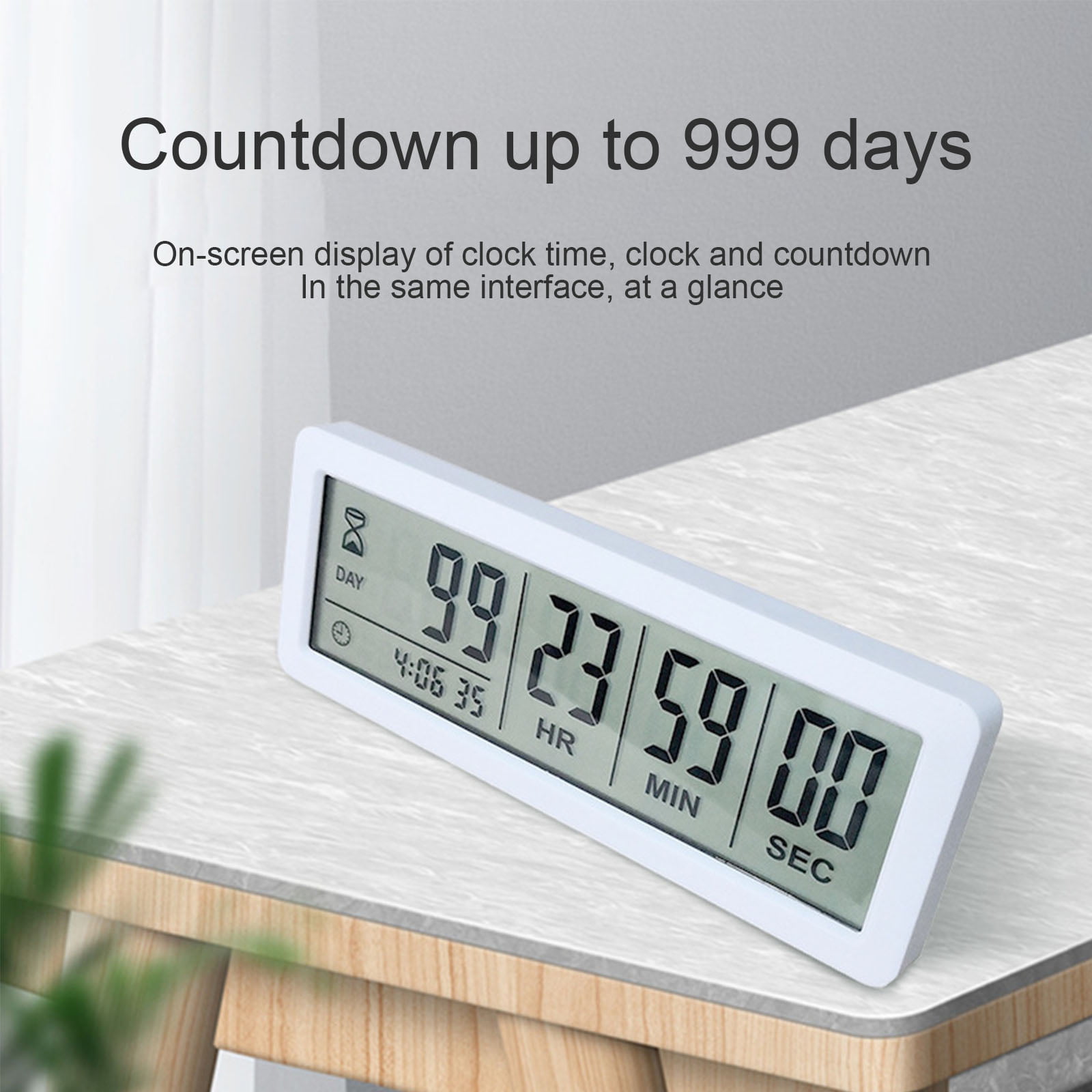 Ofspeizc Reusable Countdown Clock for All of The Big Events in Your Life| Up to 999 Day Countdown Timer, Black