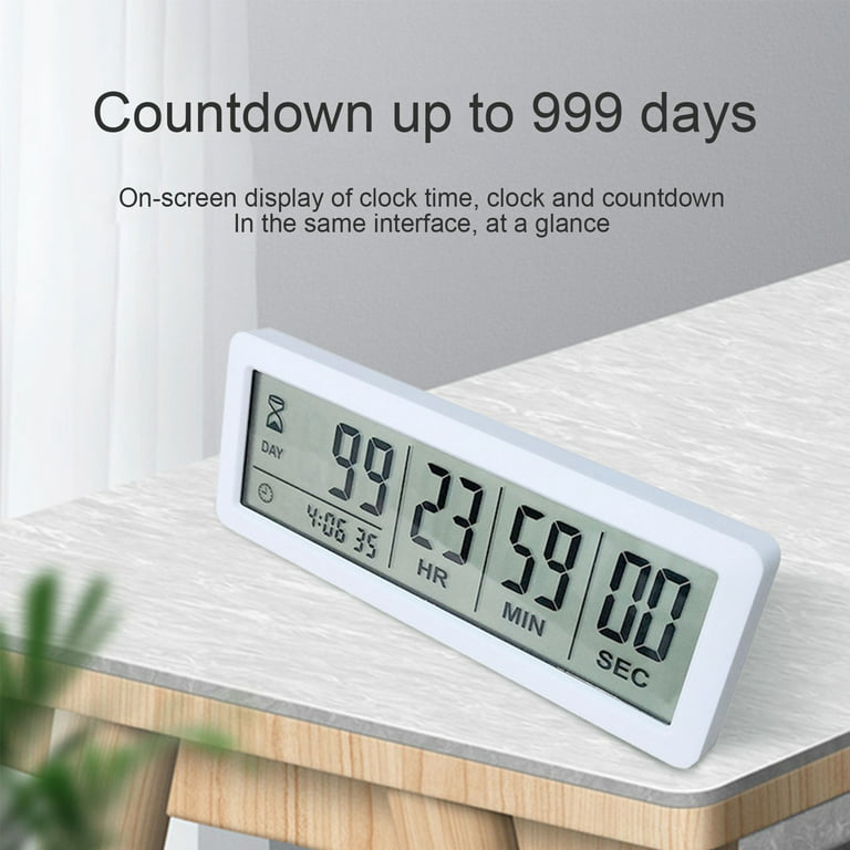 Digital Countdown Days Timer - Upgraded Big 999 Days Count Down Clock Touch  Button with Bracket for Retirement Wedding Vacation Birthday Holidays  (999Day) 