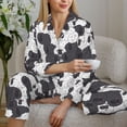 thumbnail image 6 of Picia Black And White Sheeps Pattern Women’s Long-Sleeve Sleepwear Set - Soft 2-Piece Loungewear with Pockets, Comfy PJs for Relaxing Nights-X-Large, 6 of 7