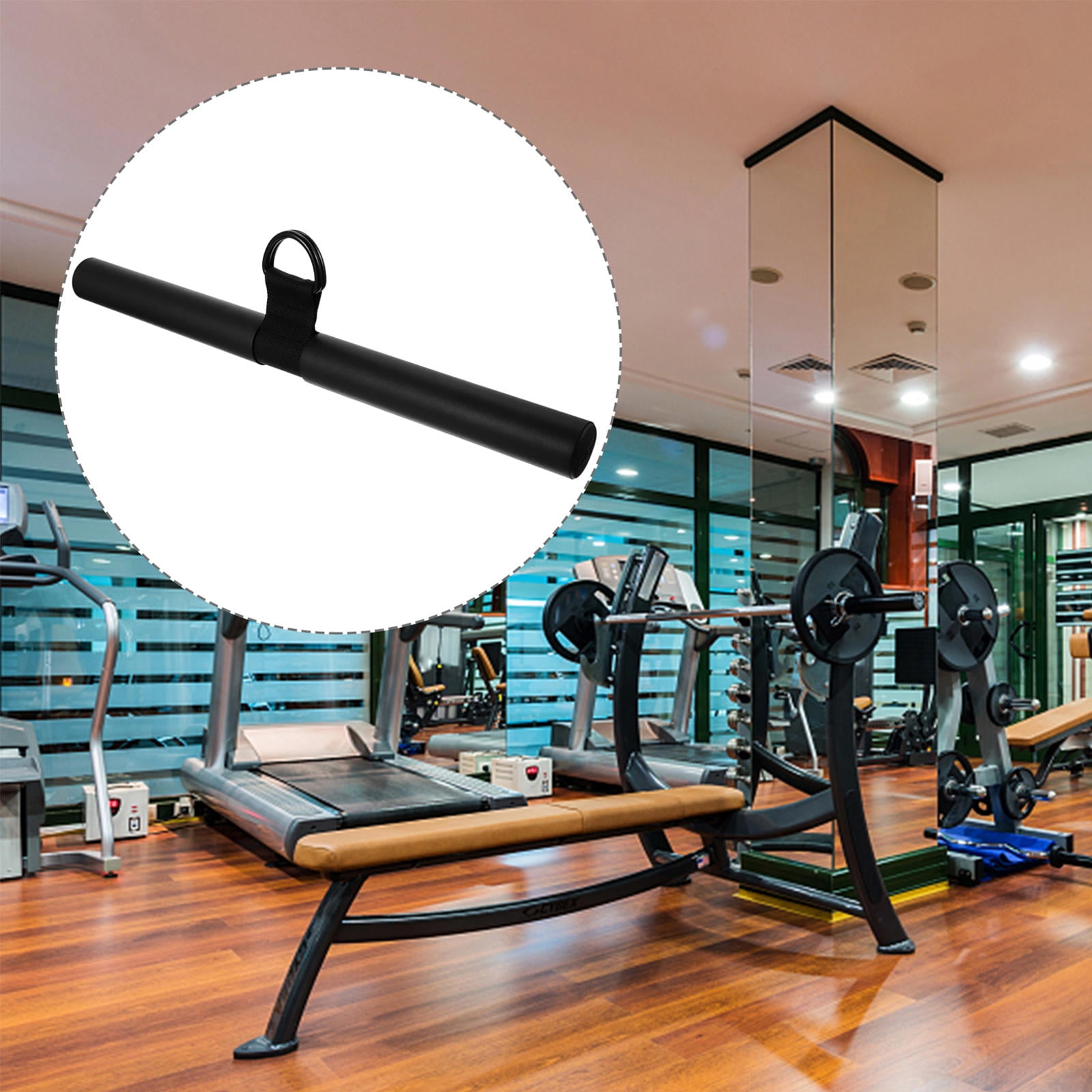 FENGGUIQU 1Pc Black Fitness Tension Rod Pull Down Bar for Arm and Back Exercise