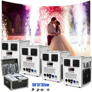 700W Cold Spark Machine 4Pack Stage Equipment 3-16FT Adjustable Flame Special Effect Machine with Gator Aviation Case DMX Remote for Wedding DJ Disco Party Dance Show