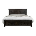 thumbnail image 2 of Furniture of America Andrew Rustic Wood King Panel Bed in Dark Walnut, 2 of 7