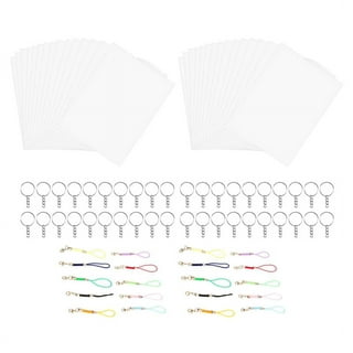 Mocoosy 138 Pcs Heat Shrink Plastic Sheets Kit, Shrinky Art Films Clear  Sanded Shrink Sheets Include Blank Shrink Papers with Keychain Accessories  and