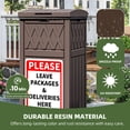 thumbnail image 3 of Uforic 31 Gallon Package Delivery Box with Lift-Out Bag, Waterproof Parcel Drop Box with Sign, Resin Outdoor Porch Package Container for Curbside, Patio and Yard Use, Dark Brown, 3 of 9