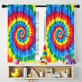 thumbnail image 5 of Blackout Kids Curtains,Colorful Rainbow Tie Dye Spiral Pattern Childrens Insulated Curtains Set Of 2,Bedroom Essentials,Toddler Room Decor 42"x54", 5 of 5