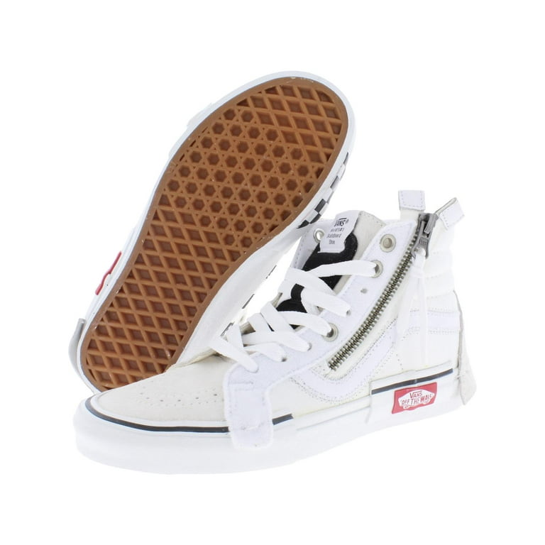 Vans Mens SK8 Hi Leather High Top Fashion Sneakers White 3.5