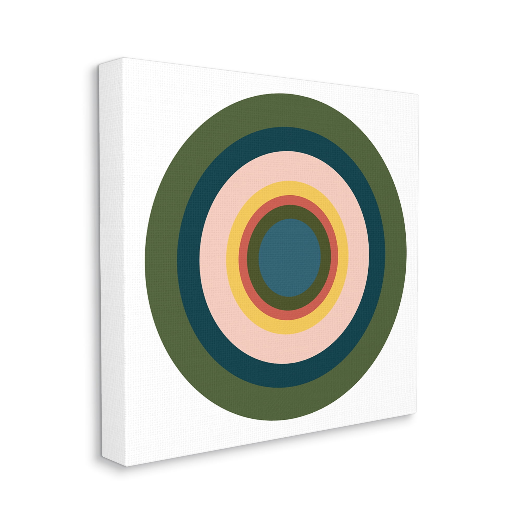 Stupell Industries Green Muted Circles Abstract Painting Gallery Wrapped Canvas Art Print Wall Art, 30 x 30