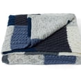 thumbnail image 5 of Aran 100% Merino Wool Patchwork Blanket Intarsia Throw 60"x40" Made in Ireland, 5 of 6