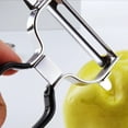 thumbnail image 3 of Stainless Steel Fruit Peeler with Wooden Handle – Multifunction Kitchen Gadget for Easy Scraping Slicing and Planing, 3 of 4