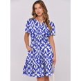 thumbnail image 2 of Vestido ANRABESS casual de verano con cuello en V y manga corta para mujer, 2 of 6