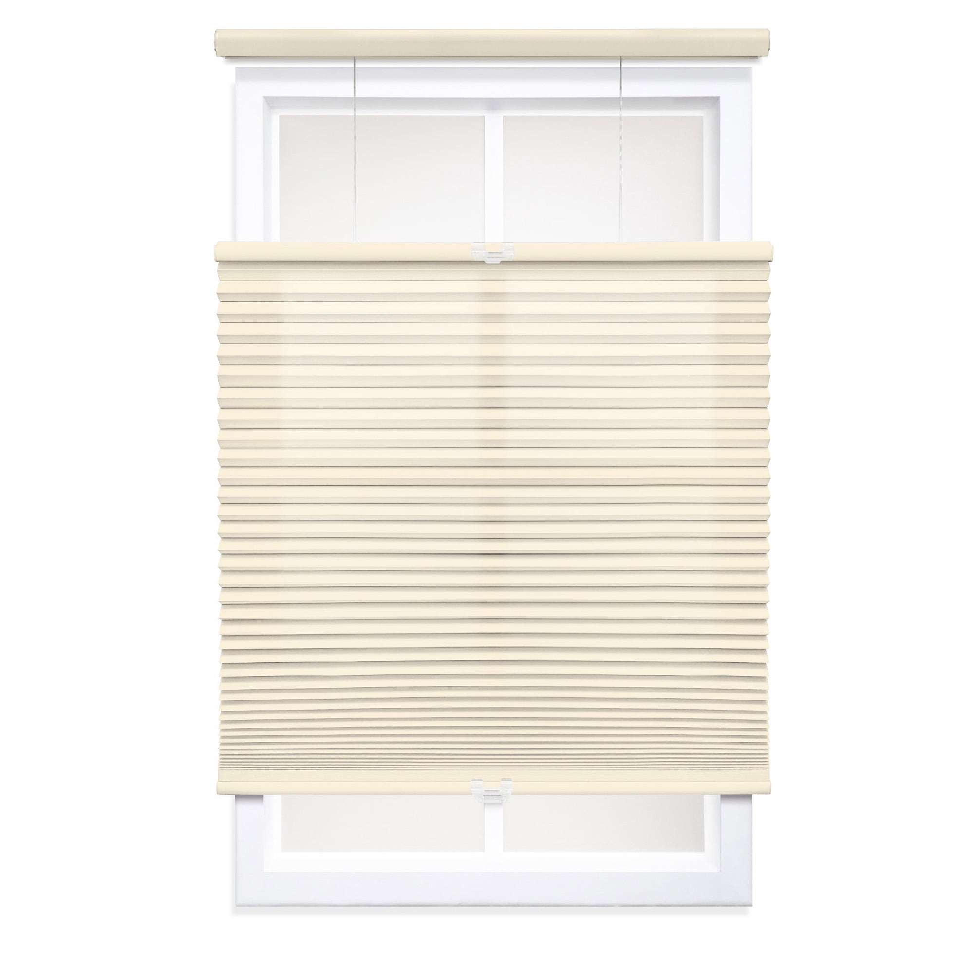 Regal Living Top Down Bottom Up Light Filtering Cordless Cellular Shade, Alabaster - 62.5" W x 64" L