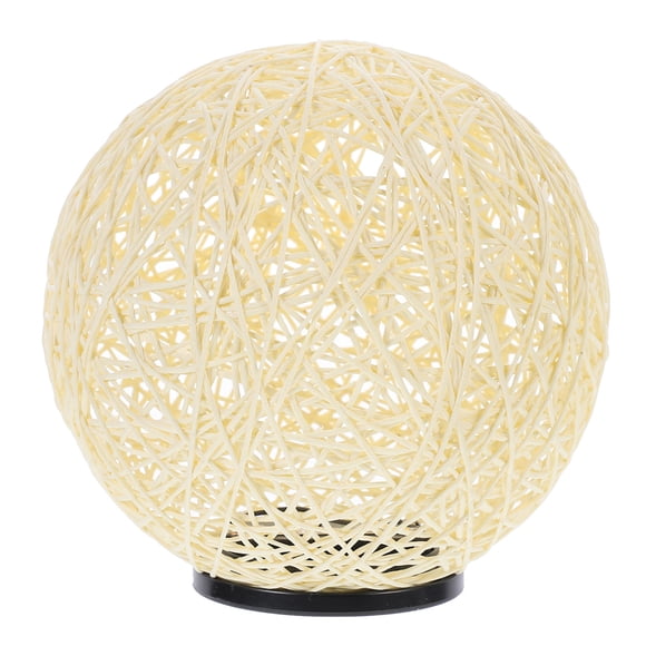 Raindrops Beige Rattan Woven Table Lamp for Decor Simple Design LED Light with Warm Glow Synthetic Material 1pc