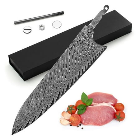 

Katsura Cutlery CKYD20B-no logo 8 in. Japanese Premium AUS 10 67 Layers Damascus Steel Gyuto Chef Knife Blank 50mm Wide Blade No Logo Woodworking Project Kit-Classic Ebony Wa Style Series