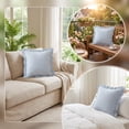 thumbnail image 6 of Blue Checkered Pillow Cover, Ruffled Frill Decorative Cushion Case for Sofa, Bed, Chair, Bedroom, Living Room and Cottage Home Decor, 6 of 7