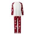 thumbnail image 3 of Family Matching Christmas Pajamas, Cartoon Elk Print Long Sleeve Tops Snowman Snowflake Print Plaid Pants for Dad Mom Kids Baby, 3 of 7