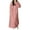 Pink, variant on Women Autumn and Winter Coral Fleece Nightgown Casual Solid Color Warm Boat Neck Long Sleeve Long Nightdress