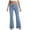 Blue, variant on OSOLU Solid Color Flare Jeans For Women Bell Bottom Jeans High Waisted Stretchy Wide Leg Bootcut Jeans Split Hem Jeans Everyday Comfort Versatile Bottoms