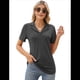 thumbnail image 2 of Camisas de Mujer con Cuello de Solapa, Cuello en V, Blusa de Corta, Blusa Informal Elegante. Gris M, 2 of 9