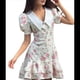 thumbnail image 2 of Vestido Vintage de los Años 50 para Mujer, Estilo Pastoral, de Cóctel, con Solapa, Mangas Abullonadas y Lazo en la Espalda. Rosa M, 2 of 10