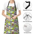 thumbnail image 4 of Kdxio Striped With Palm Tree Branches Apron with Pockets Adjustable Kitchen Aprons for Men Women Waterproof Aprons for Cooking,Drawing,Crafting, Baking Household Cleaning, 4 of 8
