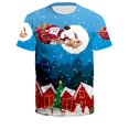 thumbnail image 1 of (15 estilos) Ropa unisex Nueva moda Navidad Impresión digital Adolescente Camiseta de manga corta Hombres/Mujeres Casual Tallas grandes Top, 1 of 4