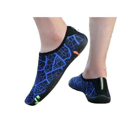 

Lacyhop Womens Mens Water Shoes Quick Dry Yoga Shoe Barefoot Aqua Socks Swim Comfort Sneakers Anti-Slip Slip Resistant Athletics Map Blue 7