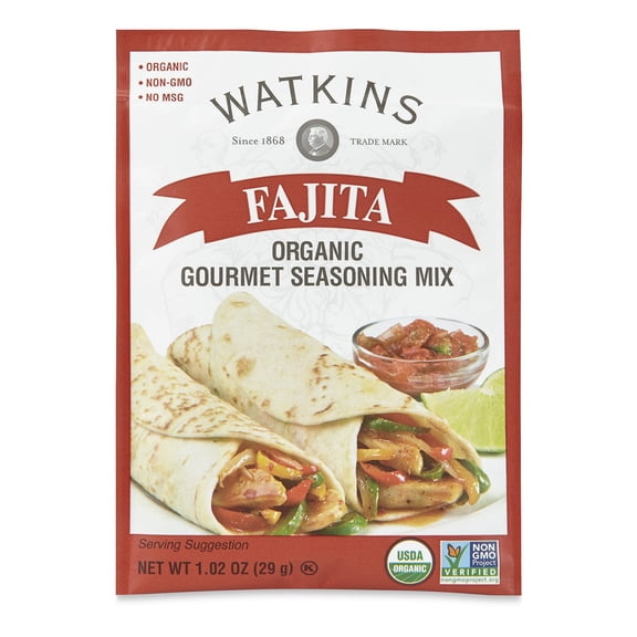 Pack Of 2 Watkins Organic Gourmet Fajita Seasoning Mix, 1.02 oz (Package May Vary)