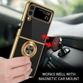 thumbnail image 6 of Samsung Galaxy Z Flip 4 Case, Galaxy Z Flip 4 Cover for Women Slim Lightweight Ring Holder Kickstand Magnetic Car Mount Supported Electroplated Samsung Galaxy Z Flip4 Case for Girls, Black, 6 of 7