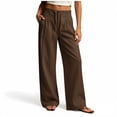 thumbnail image 7 of Horkkom Pants for Women Cotton High Waisted Drawstring Pants Casual Loose Pleated Pants with Pockets XL, 7 of 7