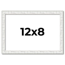 12x8 Frame White Real Wood Picture Frame Width 0.75 inches | Interior Frame Depth 0.5 inches |