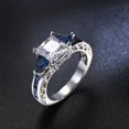 thumbnail image 3 of Womens Zircon Ring Coppery Jewelry White Gold White Sapphire Blue Mosaic Style Sizes 5 6 6th 8th 9th 10th 11th, 3 of 4
