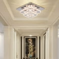 thumbnail image 2 of FRIXCHUR Mini Chandelier LED Crystal Ceiling Light 2 Layers Flush Mount Ceiling Light Modern Chandelier Lighting for Hallway Staircase Kitchen Bathroom (Dimmable), 2 of 6