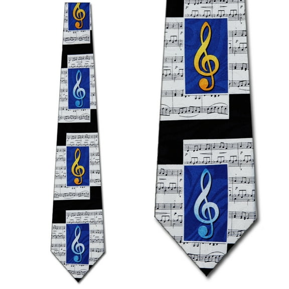 Clef and Sheet Music Necktie Mens Tie by Steven Ha