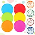 thumbnail image 2 of Kids Plates Set of 12 Toddler Plastic Plates - BPA FREE Microwave and Dishwasher Safe Reusable Plastic Children's Plates Brightly Colored 7 Inch Dinner Plates, 2 of 3