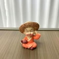 thumbnail image 4 of Deeceymbur Monk Figurine Statue for Brazilian Lucky Wood Mini Desktop Decorations for Lucky Brazil Wood Potted Plant Indoor Cute Resin Statue for Yard Patio Office Tabletop Bookshelf Display, 4 of 6