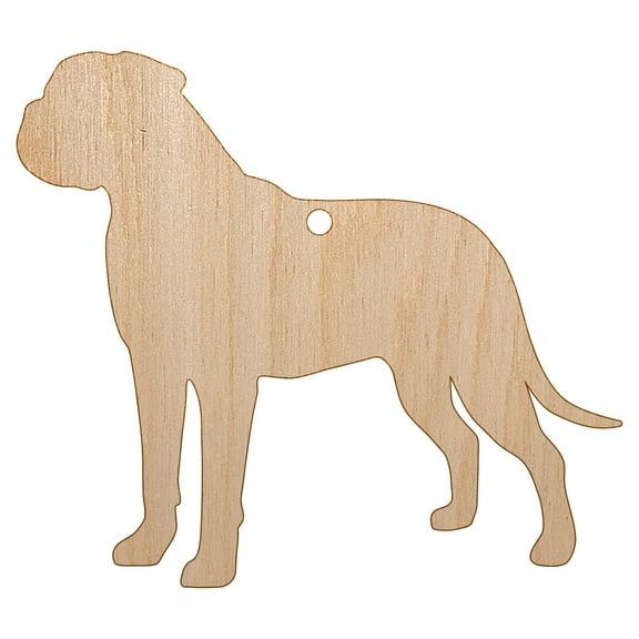 Bullmastiff Dog Solid Wood Holiday Christmas Tree Ornament Unfinished DIY Pre-Drilled Craft