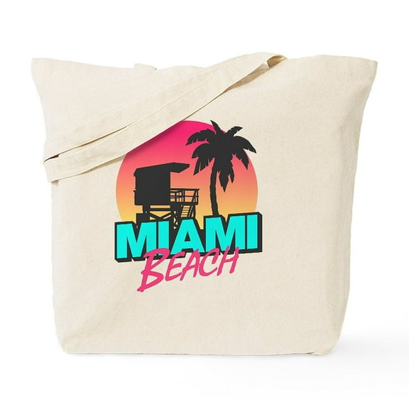CafePress - Miami Beach Tote Bag - Unisex Canvas Tote Bag, Beige, 1-Piece