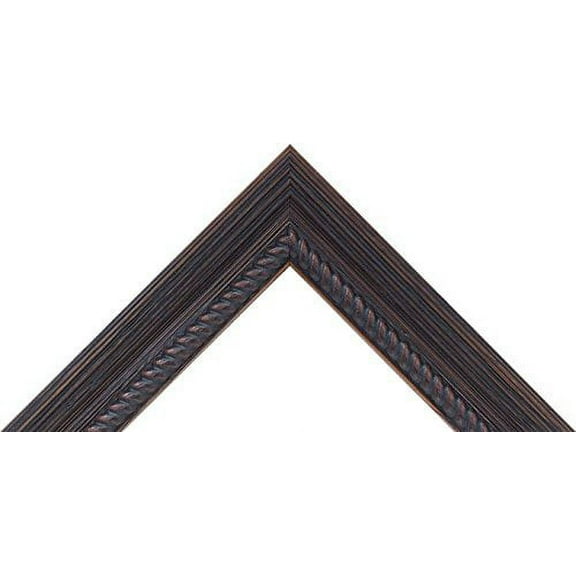 Black Walnut with rope Picture Frame 1" deep for 3/4" canvas, (different sizes) (12x16)