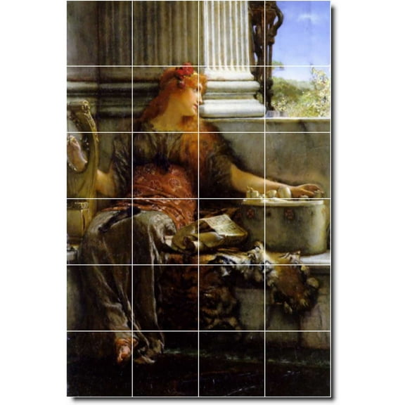 Ceramic Tile Mural-Lawrence Alma-Tadema Women Painting 191. 17" w x 25.5" h using (24) 4.25 x 4.25 ceramic tiles