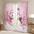 thumbnail image 2 of Castle Fairy Teens Kawaii Snowman Blackout Curtains Set of 2 (52x84 Each),Xmas Tree Window Curtains,Merry Christmas Curtains and Drapes,Super Cozy Room Decor, 2 of 6